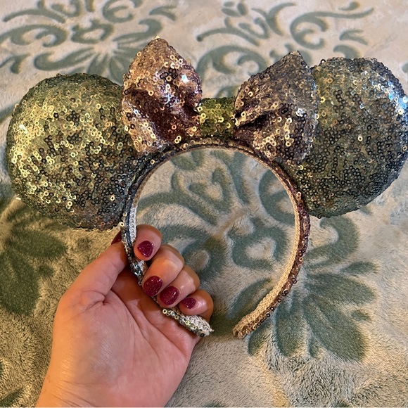 Sparkly Green and Purple Disney Mickey Minnie Ears - Picture 1 of 4